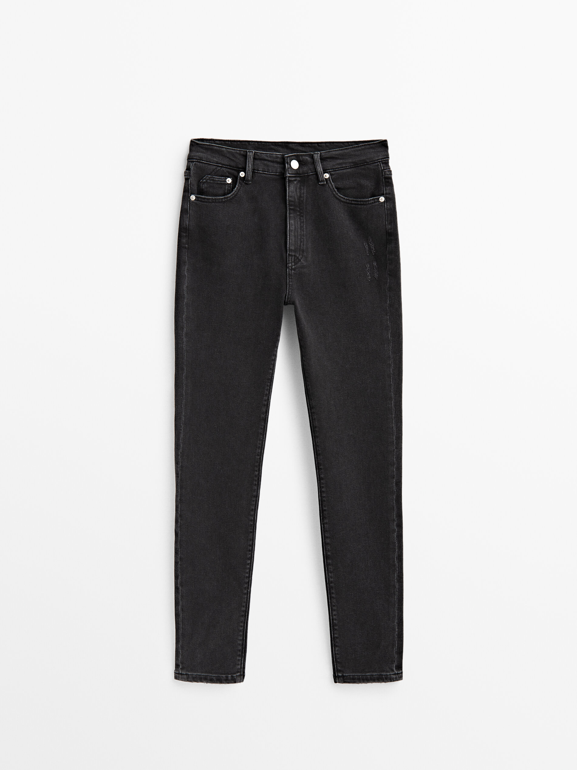 Calça vaqueira skinny de cintura alta - PRETA