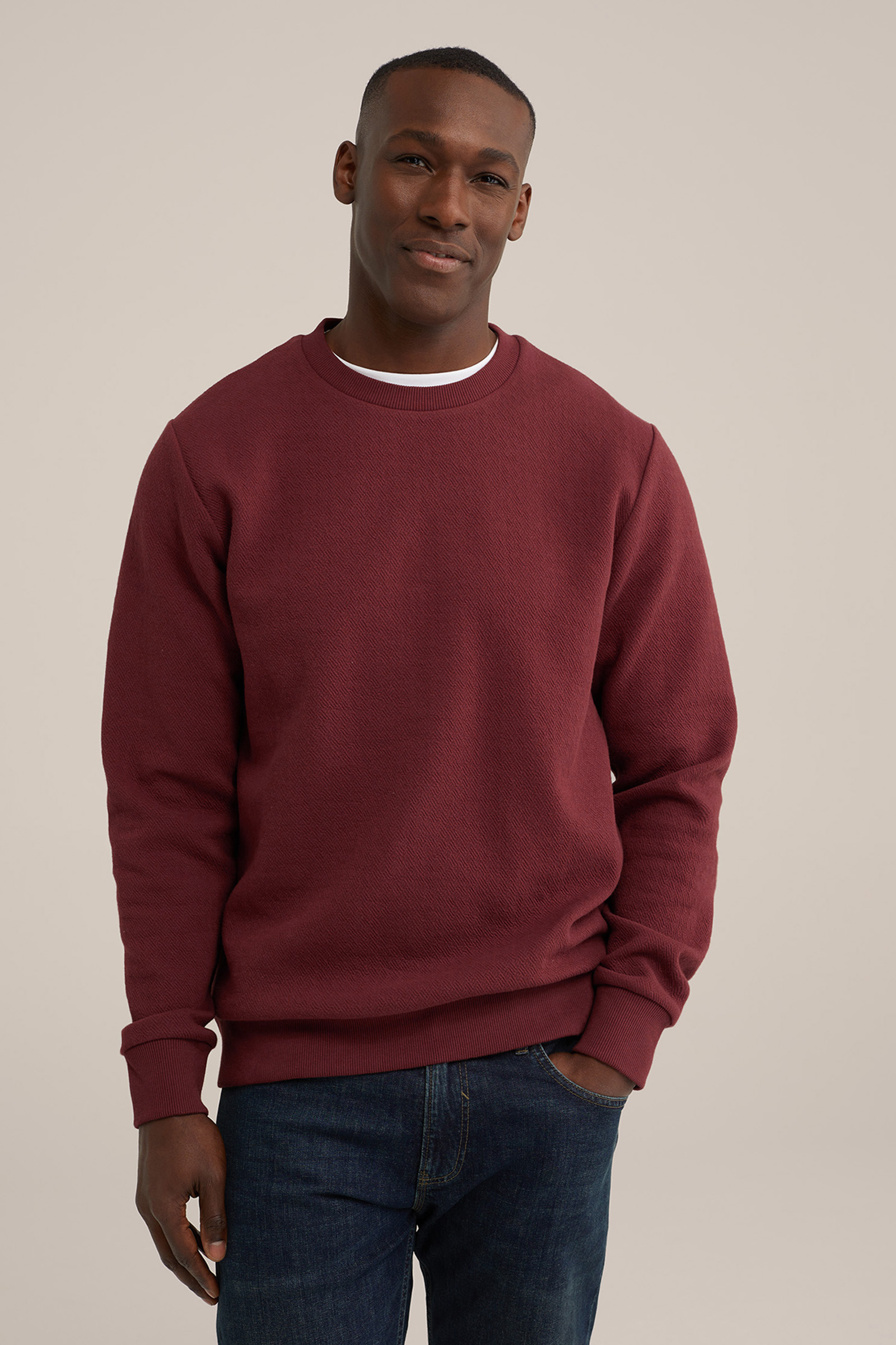 sweater met structuur WE Fashion Rood
