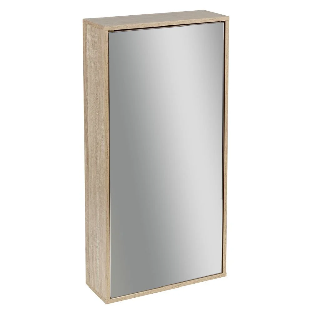 Meuble de rangement mural en bois salle de bain avec miroir