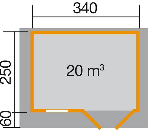 Weka Gartenhaus 109 Gr. 1, ca. B420/H266/T324