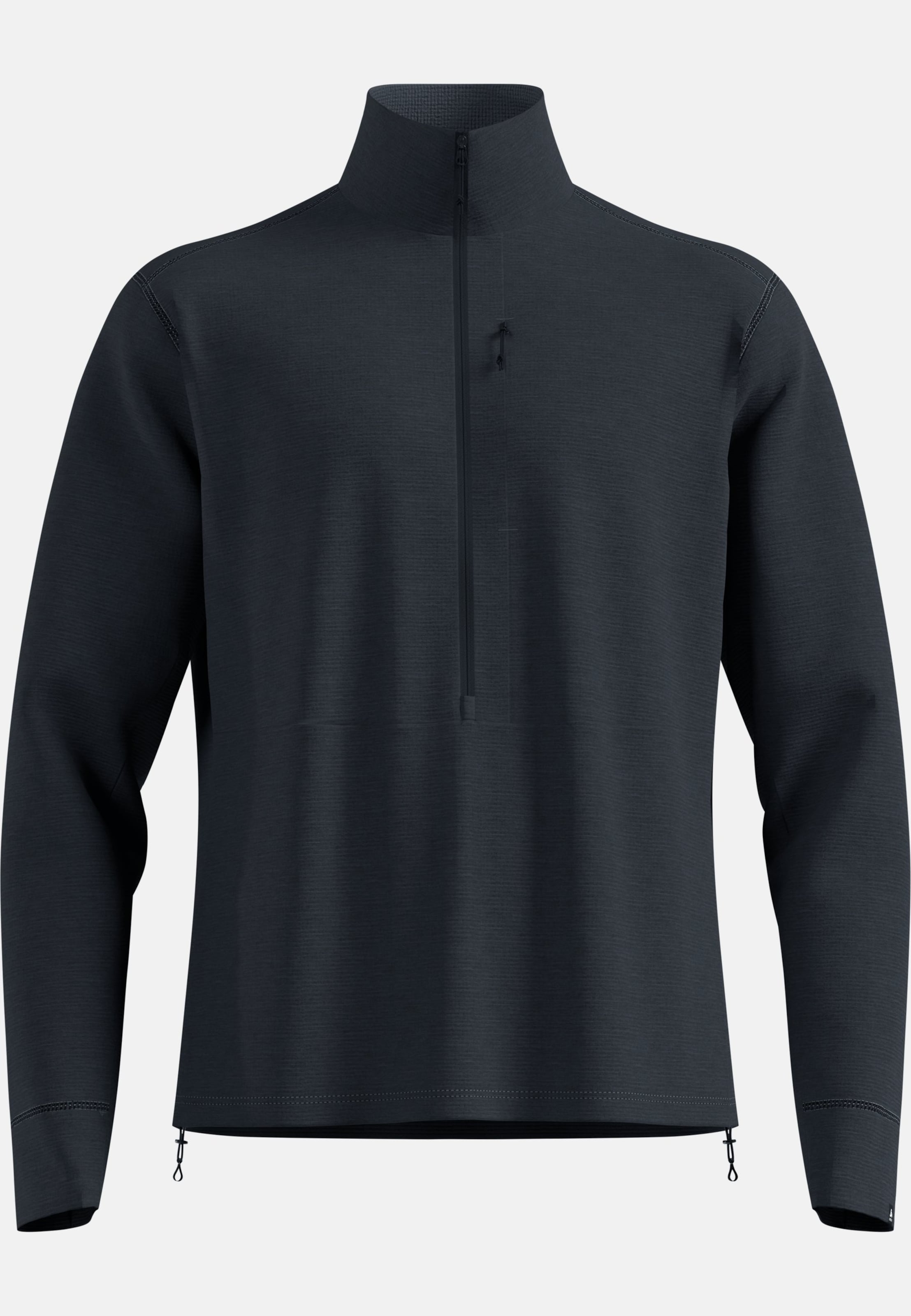 Essentials Multisport Mid Layer aus Grid-Fleece mit Halbreissverschluss in black melange