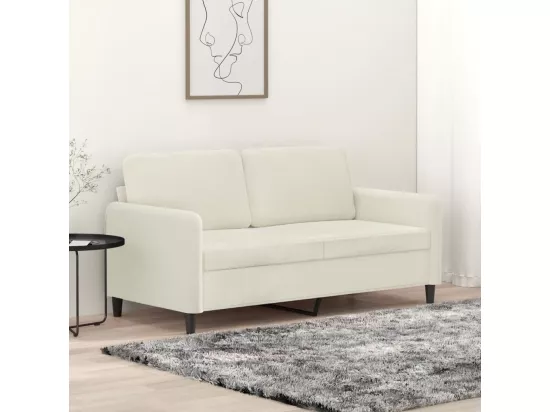 Canapé à 2 places Crème 140 cm Velours