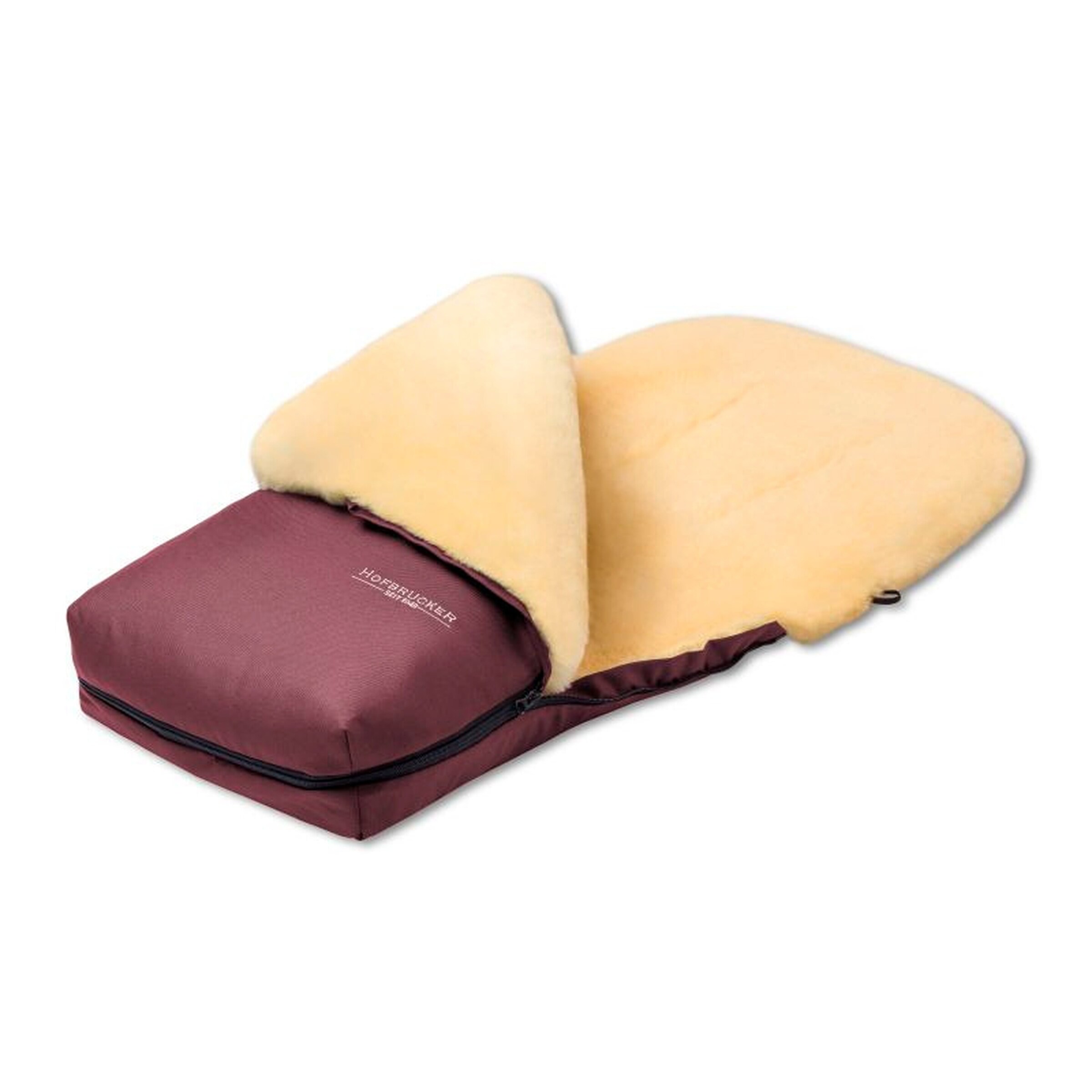 Hofbrucker Kinderwagen Lammfell-Fußsack Putzi Bordeaux