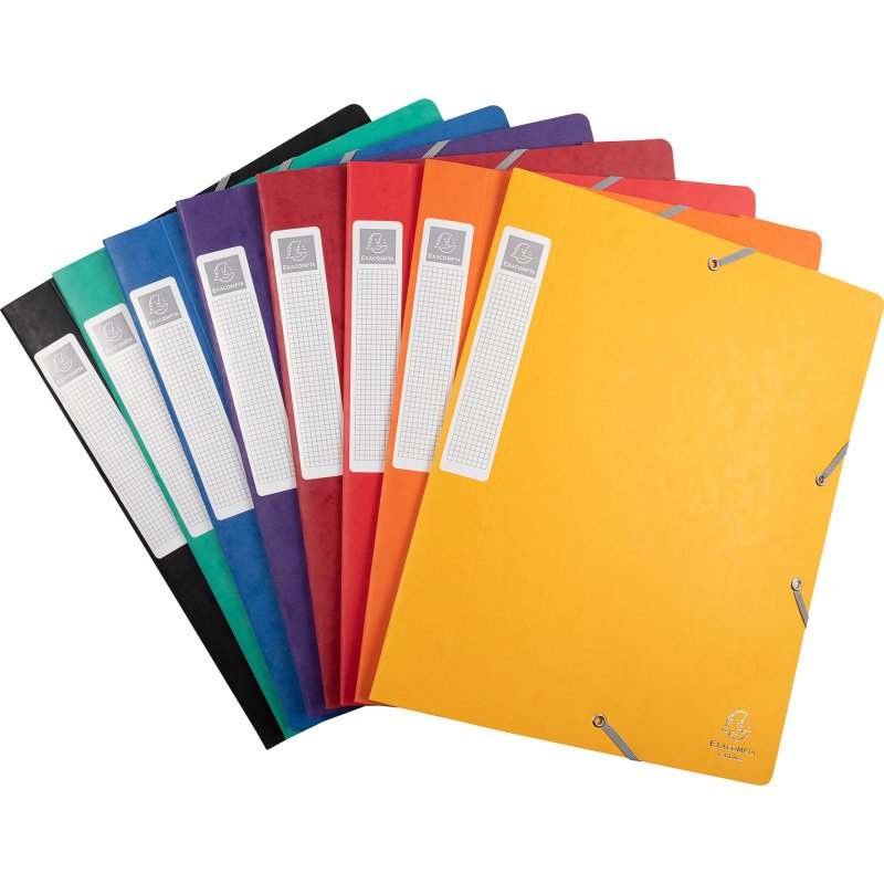 Chemise box carte Cartobox Exacompta 24 x 32 cm dos 4 cm couleurs assorties
