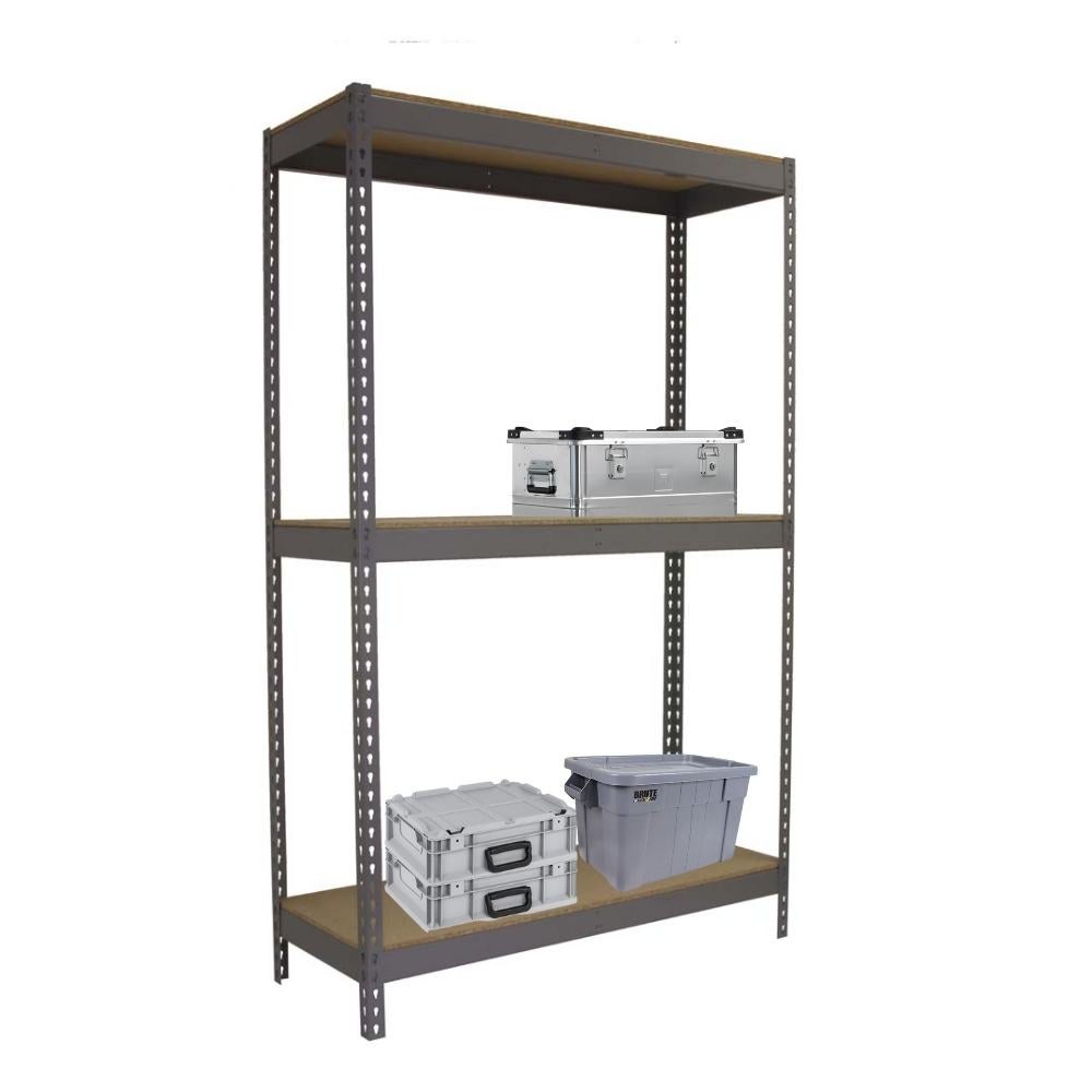 PROREGAL Heavy-Duty Stellingkast Middenhout Yeti Drie HxBxD 150 x 120 x 60 cm Plank Draagvermogen 400 kg Grijs