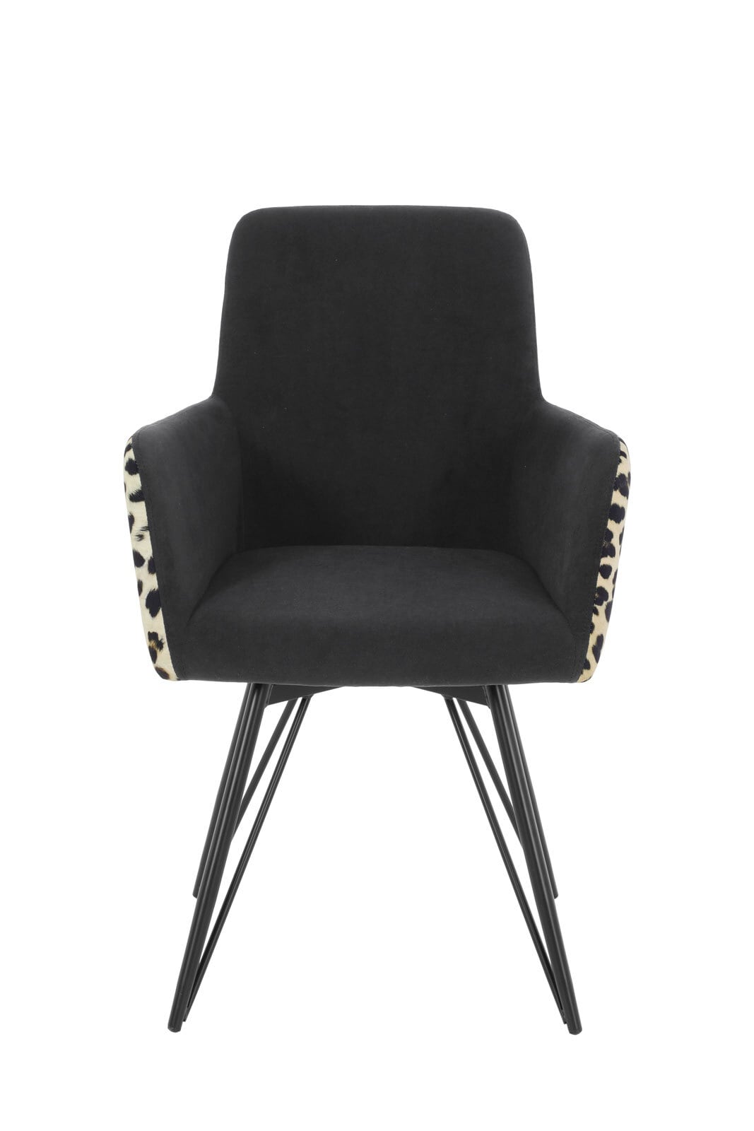Stuhl Nala Microfaser Velvet Leo/Schwarz 57x88x64 cm