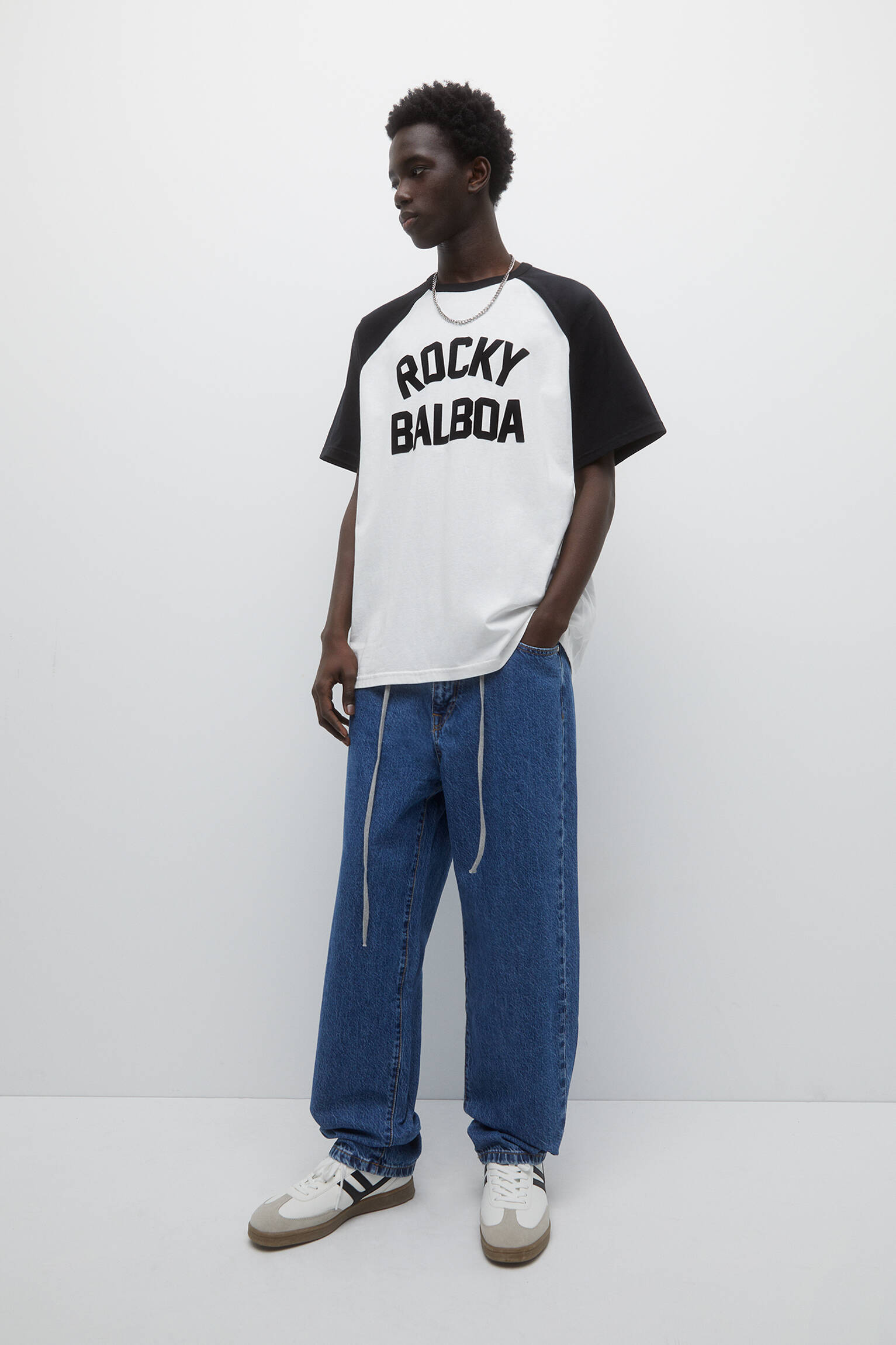 T-SHIRT ROCKY BALBOA RAGLÁN - BRANCO