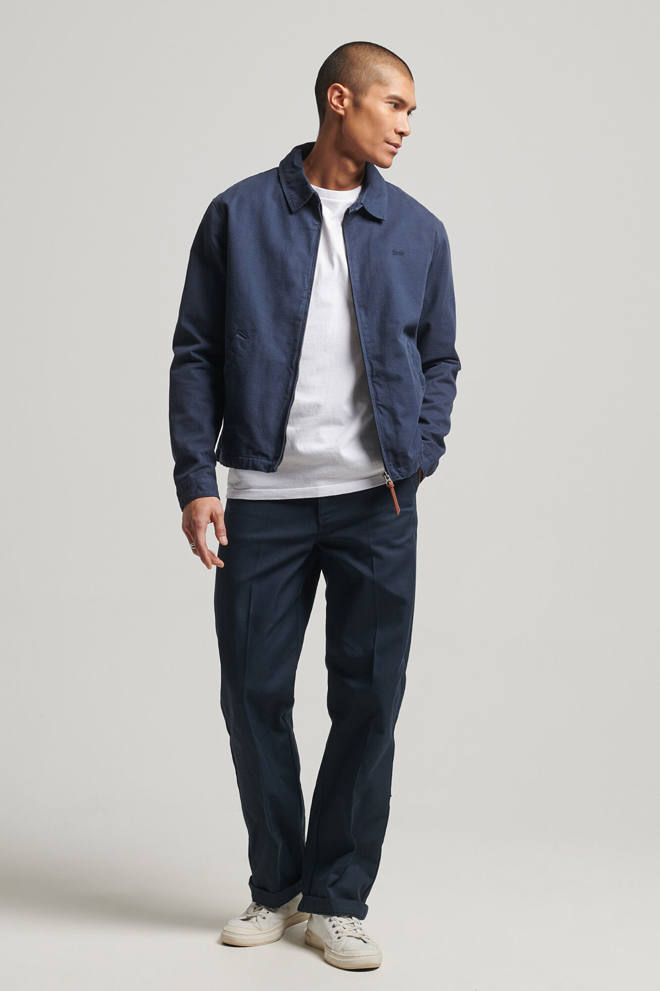 Harrington Clássico Vintage - azul marinho