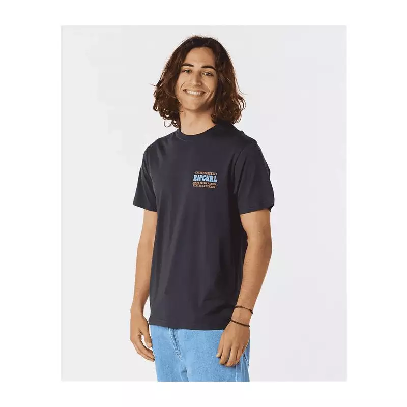 Teeshirt RIPCURL Down The Line Sstee Washed Black 2XL