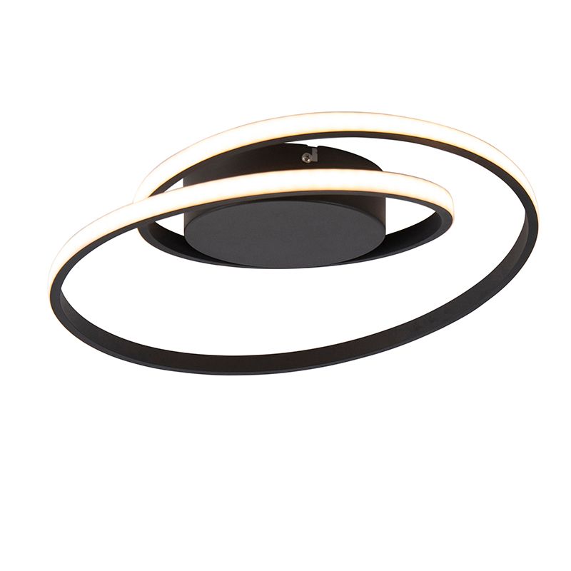 Design plafonnière zwart incl. LED 3-staps dimbaar - Krula