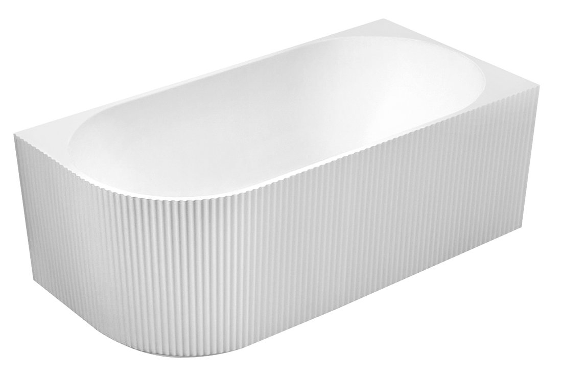 Aqualine Tibera hoekbad rechts met ribbel 170x80cm wit