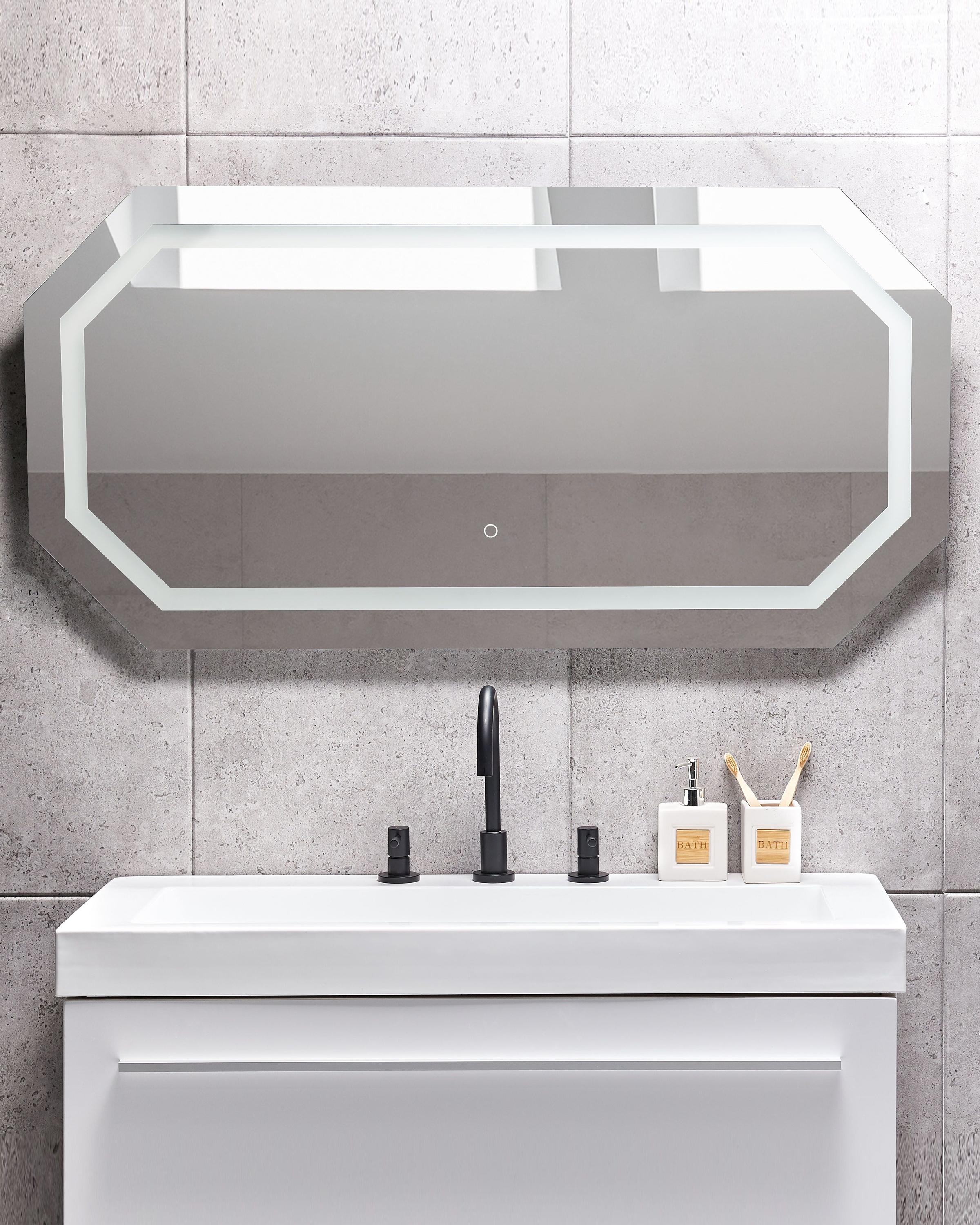 LED badkamerspiegel LOCMARIAQUER 120 cm 60 cm Zilver