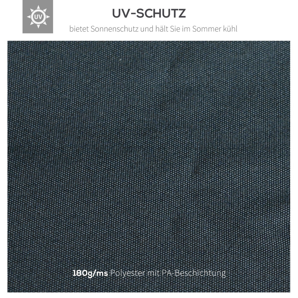 Outsunny vervangingsdak, prieeldak voor metalen prieel, 3x3m, polyester, antracietgrijs