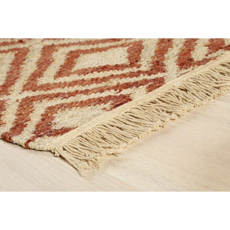 Green Looop Handweb-Teppich Lyon rot beige