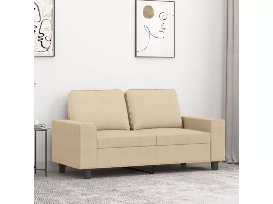 Canapé à 2 places Crème 120 cm Tissu