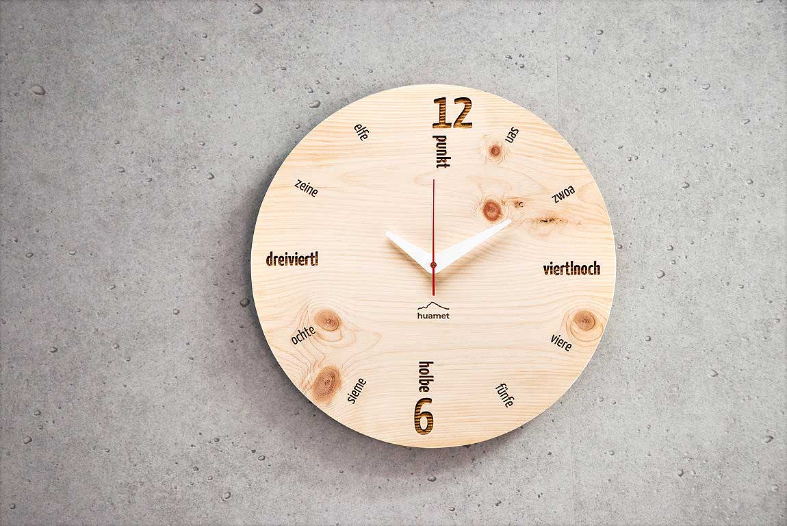 huamet CH40-C-01 Wandklok Cult Clock Swiss Pine Rond