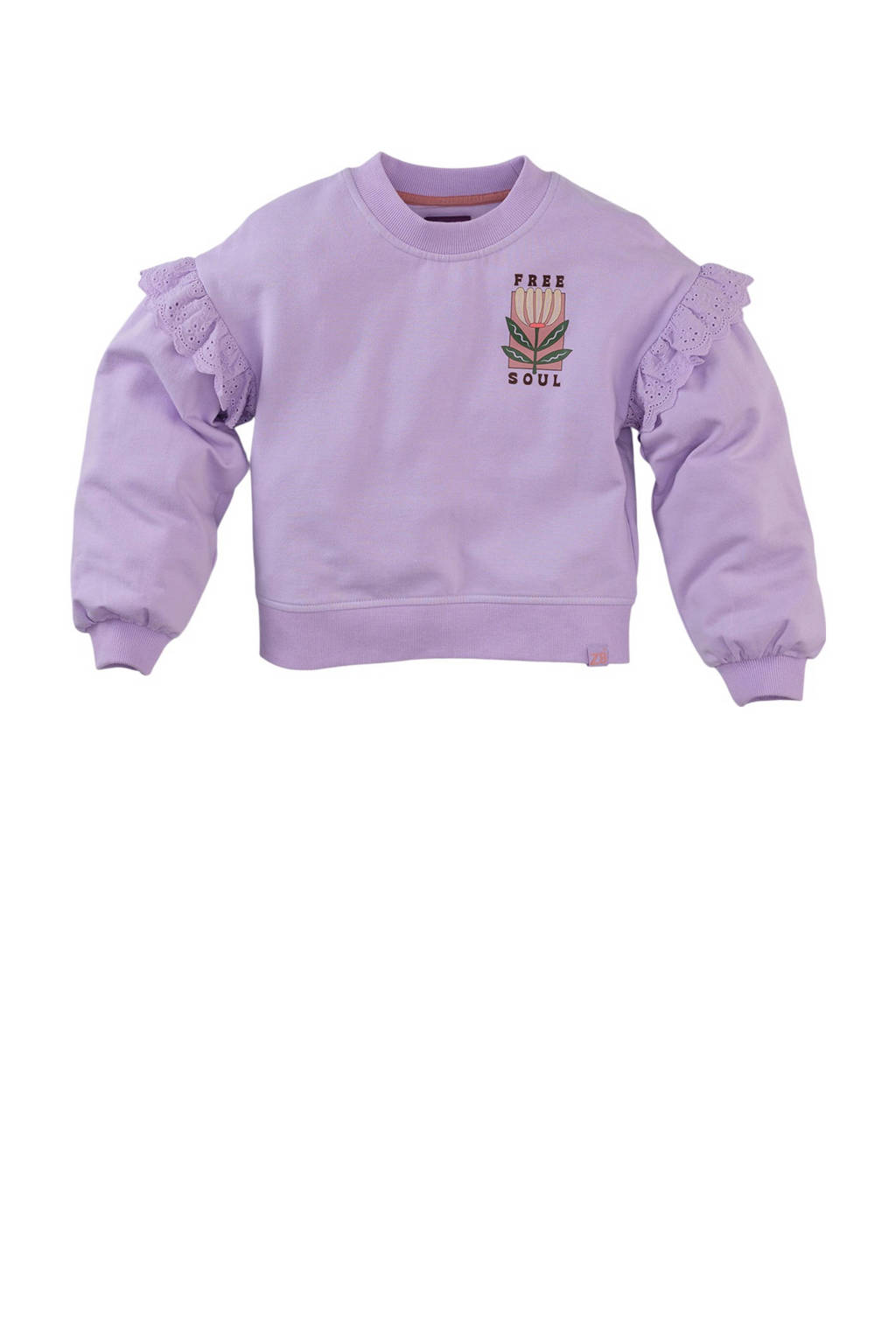 Z8 sweater Mari met ruches lila