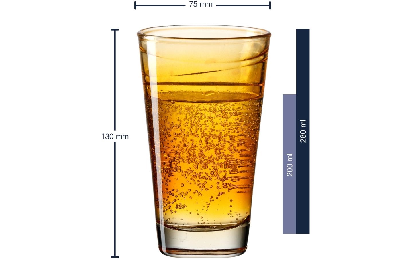 Trinkglas Vario Struttura 280 ml, 6 Stück, OrangeGläser-Set