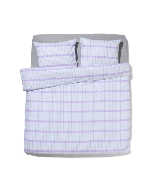 housse de couette en coton doux 240x200/220 blocs lilas