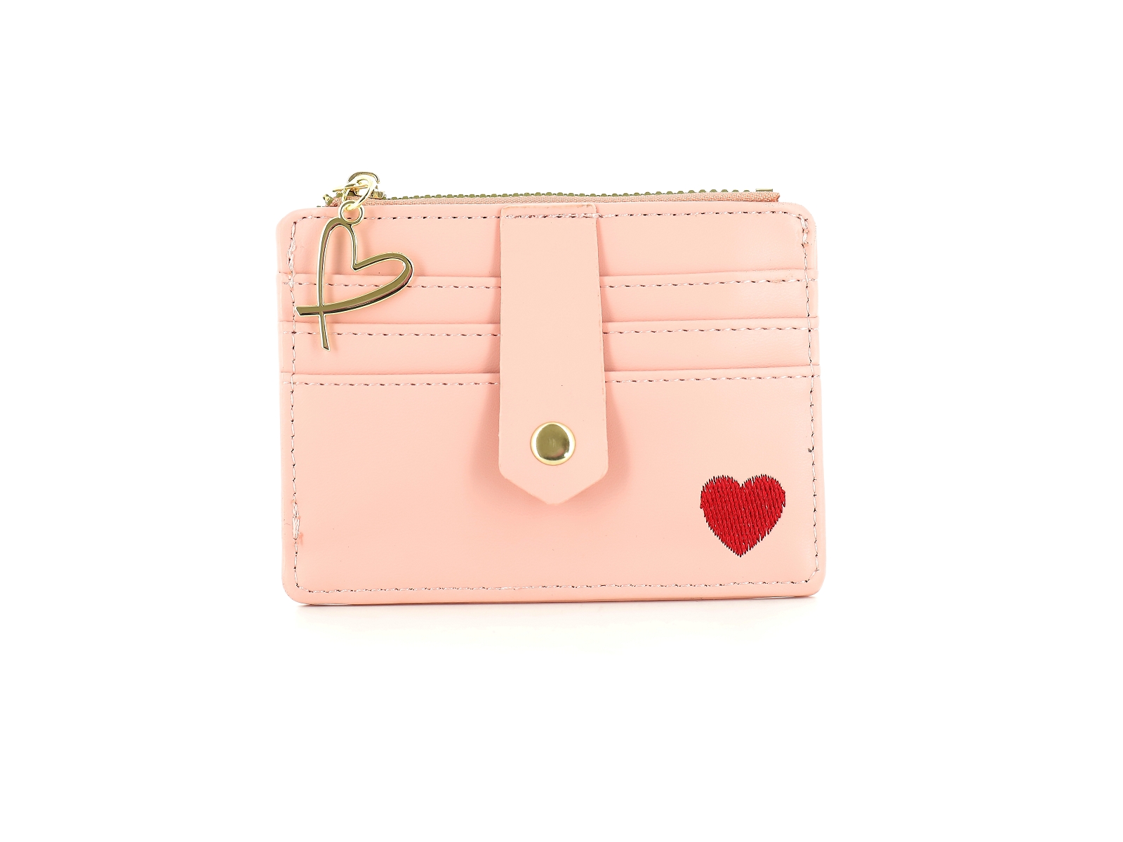 M brand-PORTECARTE COEUR Synthétique Rose Pâle