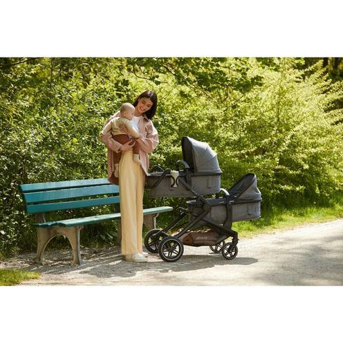 Poussette double Atlantic Twin Mélange Grey - HAUCK