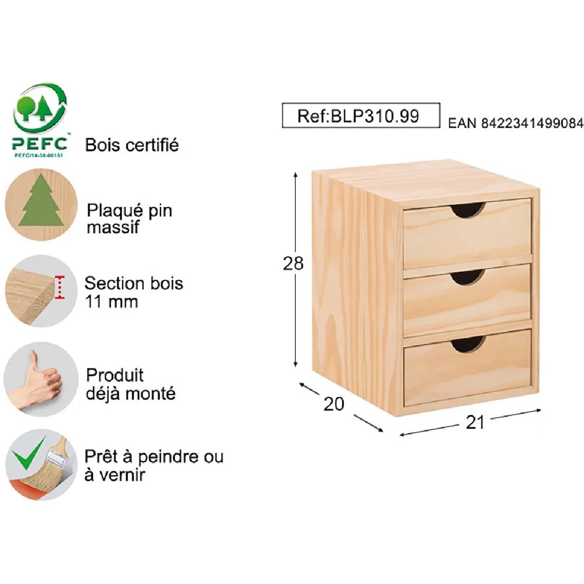 Astigarraga Mini rangement bloc avec tiroirs