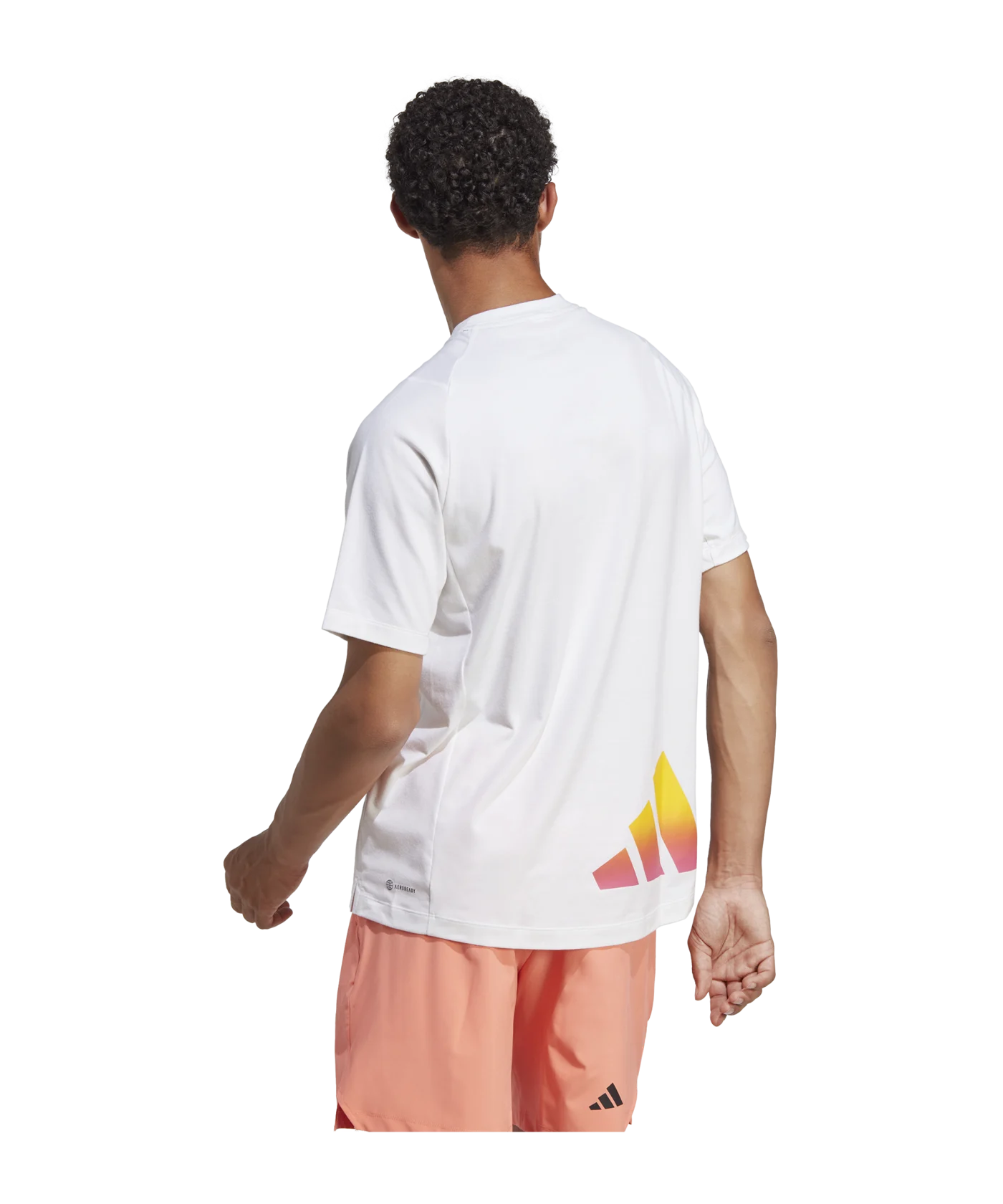 adidas 3Bar T-Shirt Weiss Gelb Orange