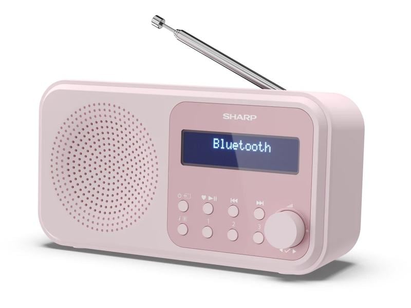 Sharp DAB  Radio DR-P420 – Pink Tragbares Digitalradio mit Bluetooth