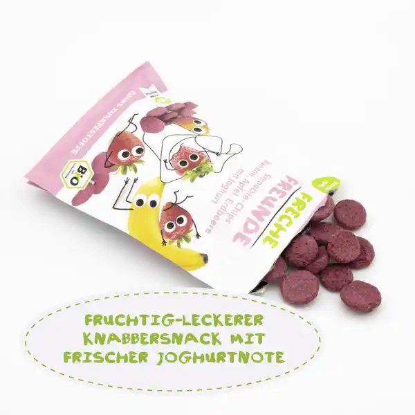Bio Smoothie-Chips Banane, Apfel, Erdbeere mit Joghurt