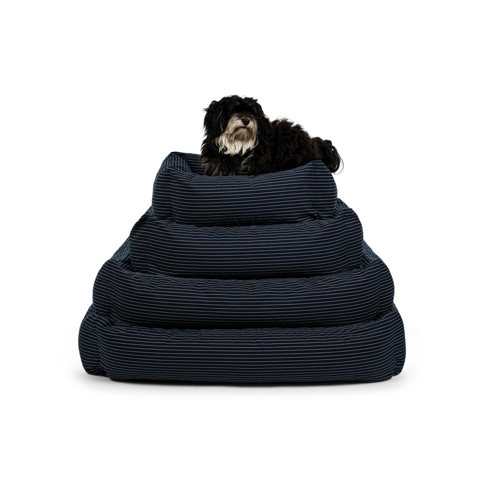 Fossflakes - PetBed Small 50x70 Navy Pinstripe