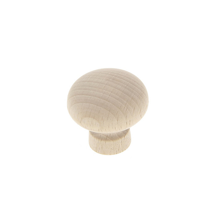 Bouton de meuble arrondi Pine naturel Ø2.5cm x l.2.5cm x h.2.5cm x p.2.1cm