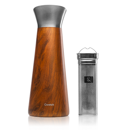 Carafe Isotherme 1L-Avec filtre - QWETCH Motif Bois