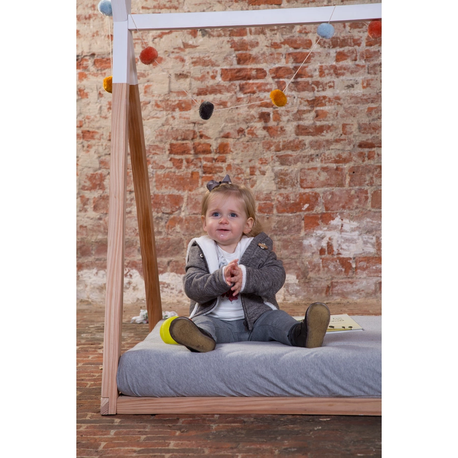 CHILDHOME Tipi Babybett Rahmen Natur weiß 70 x 140 cm