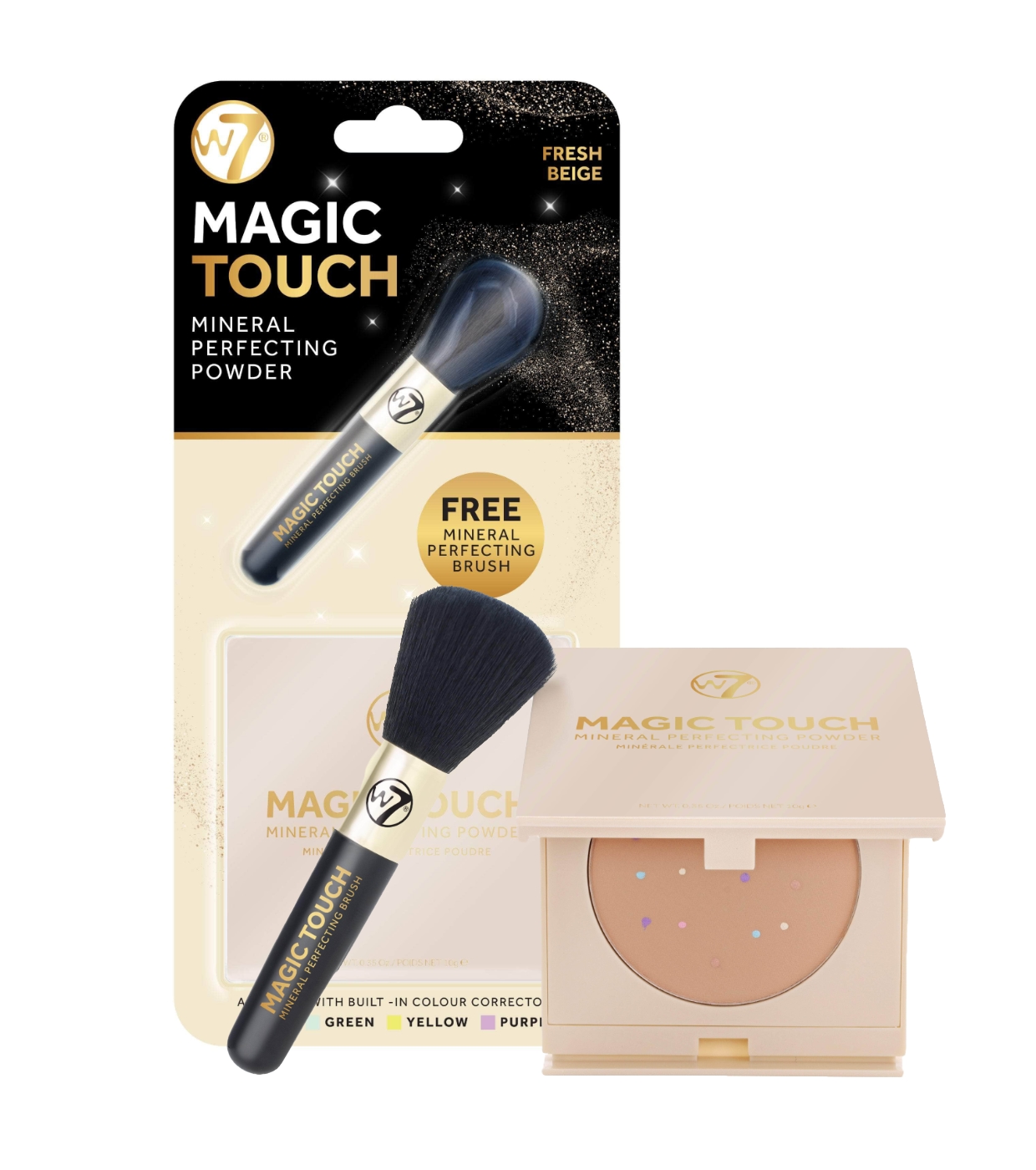 W7 - Conjunto pó translúcido + pincel Magic Touch
