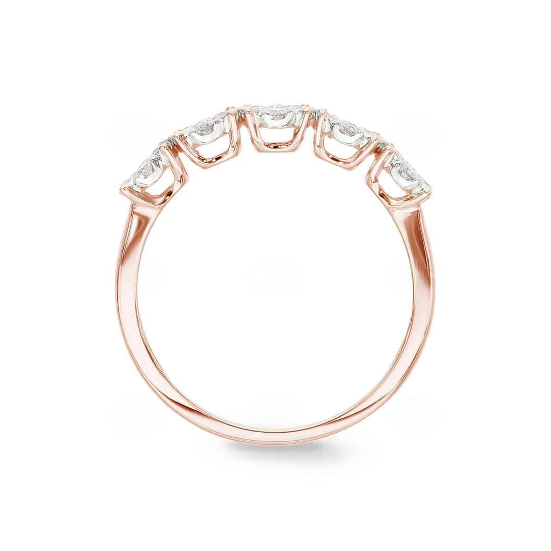 0.51 Karat Diamanten Mémoire Ring 750/18 K Roségold