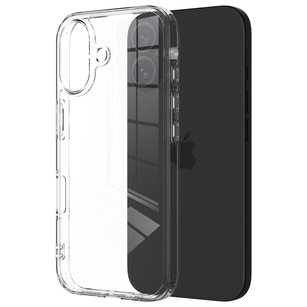 iPhone 16 Hybrid Hülle TPU Bumper mit Acryl Rückseite - Transparent
