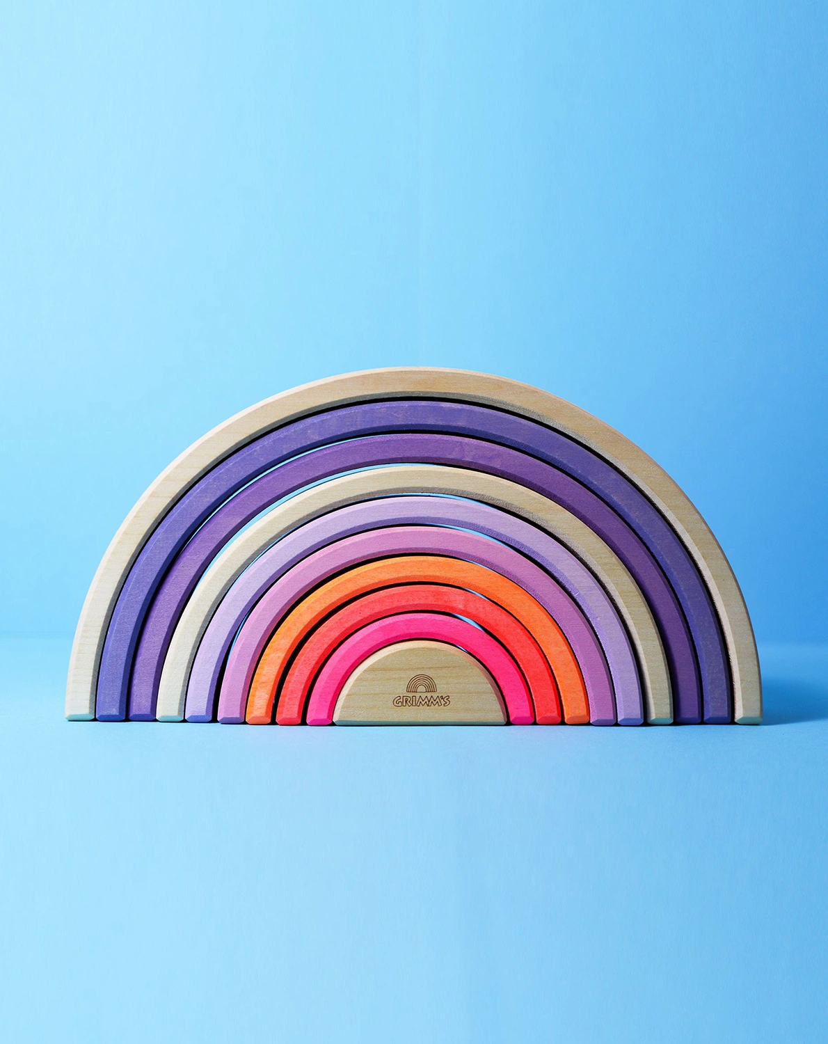 Holz-Regenbogen NEON 10-teilig in pink
