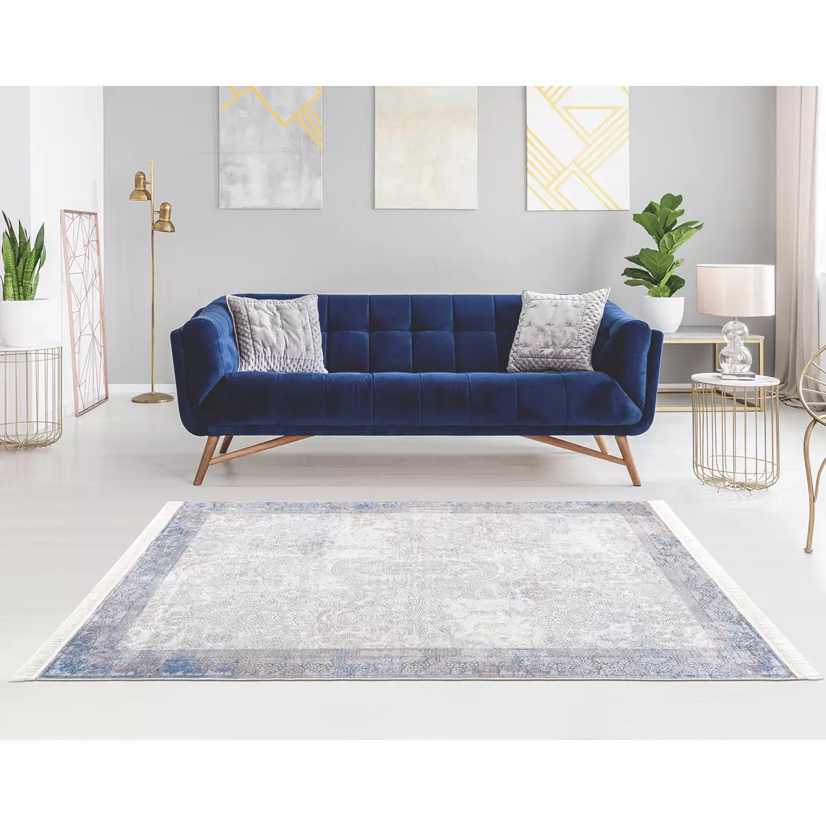 Teppich Glossy grau,silber,blau
