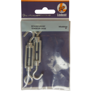 Ledent spanwartel haak/oog verzinkt 5 mm (2 stuks)