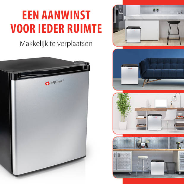 alpina Mini Koelkast 38L - Minibar Vrijstaand - Camping Koelkast en Drankenkoelkast - Instelbare Temperatuur 6 tot 22°C