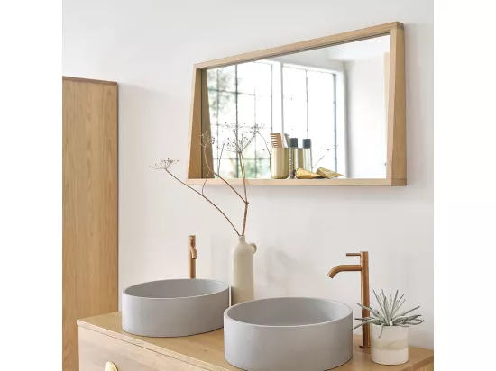 Miroir rectangulaire en chêne massif