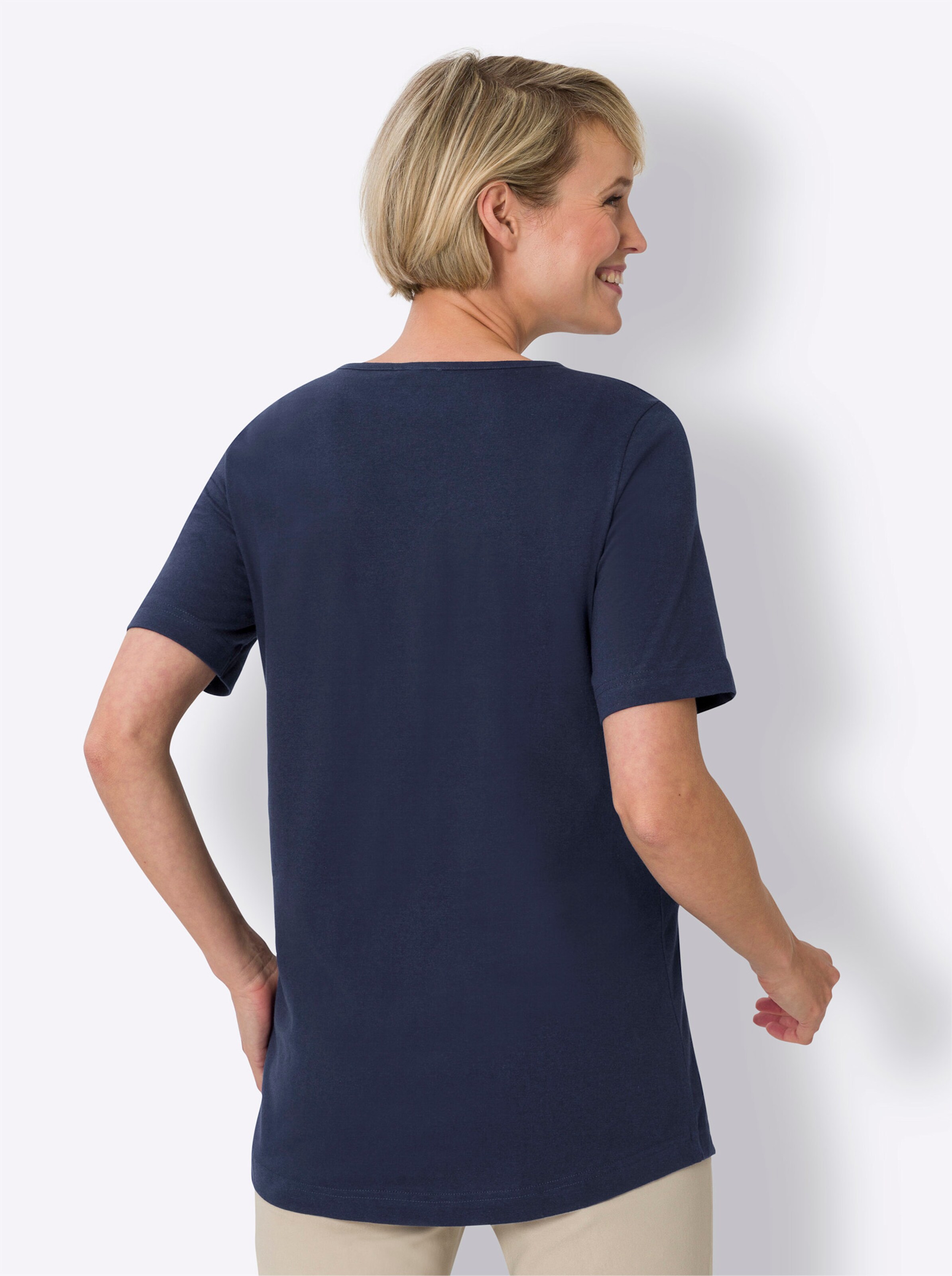 Longshirt in grasgrün + marine