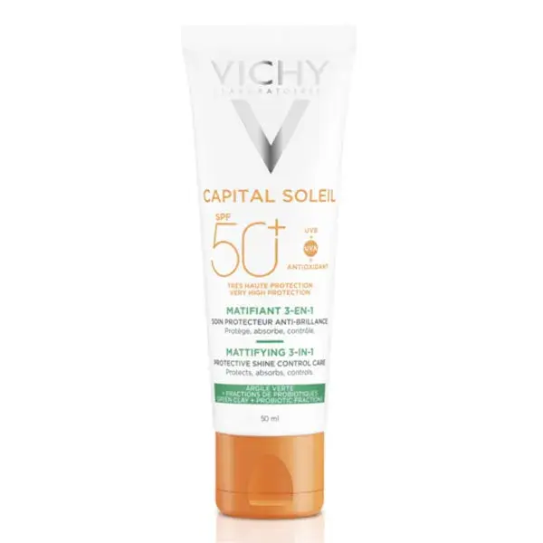Protetor solar facial matificante 3 em 1 Vichy Capital Soleil FPS 50+ 50ml