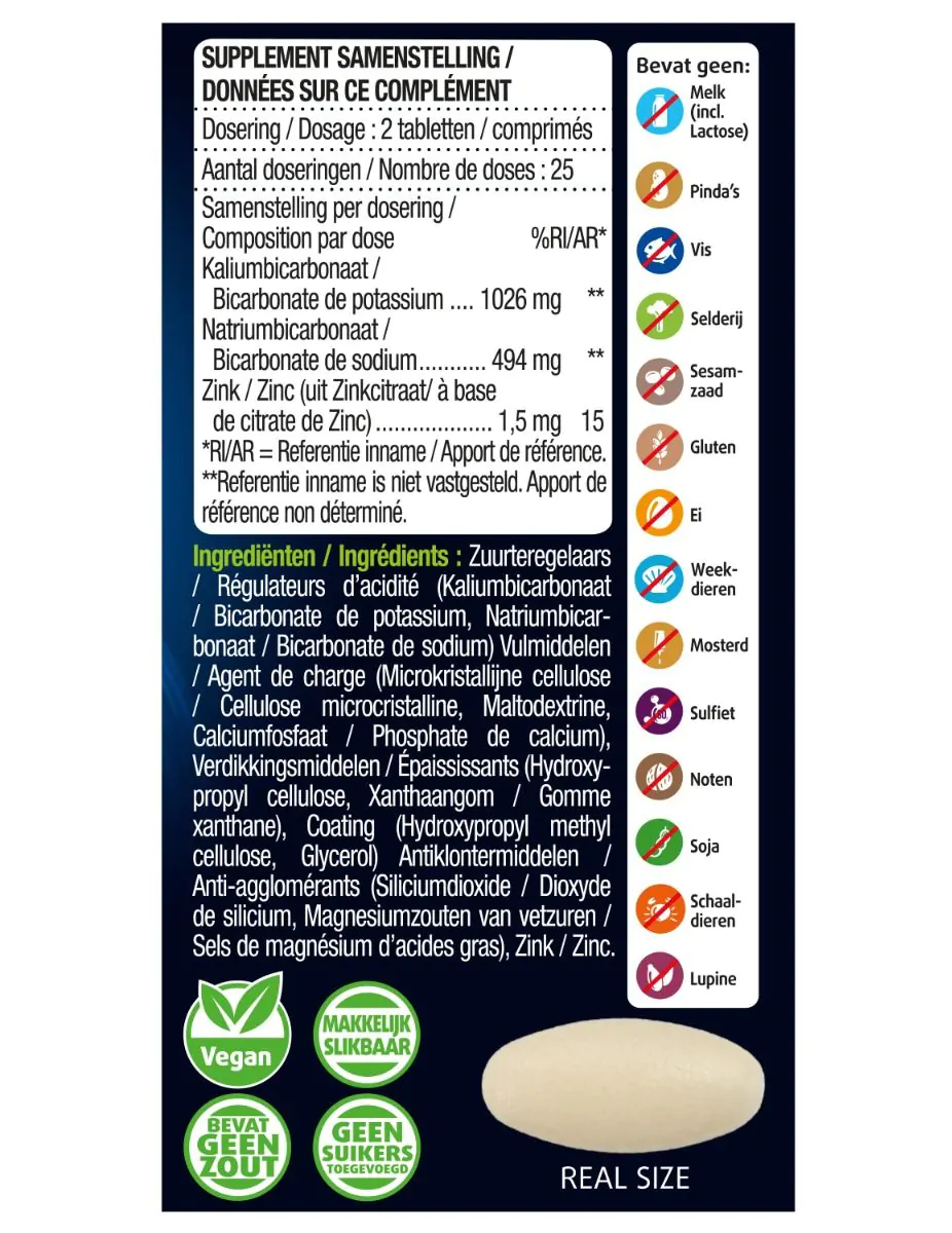 Zuur Base Balans gecoate tabletten