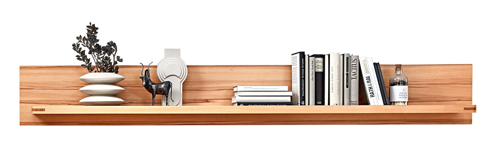 Wandboard Nature One 180x24x22 cm cm braun Teilmassiv Buche lackiert