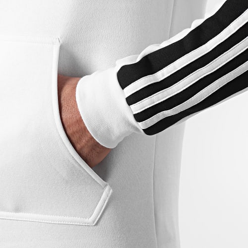Sweat Capuche A Bandes GT6637 Blanc