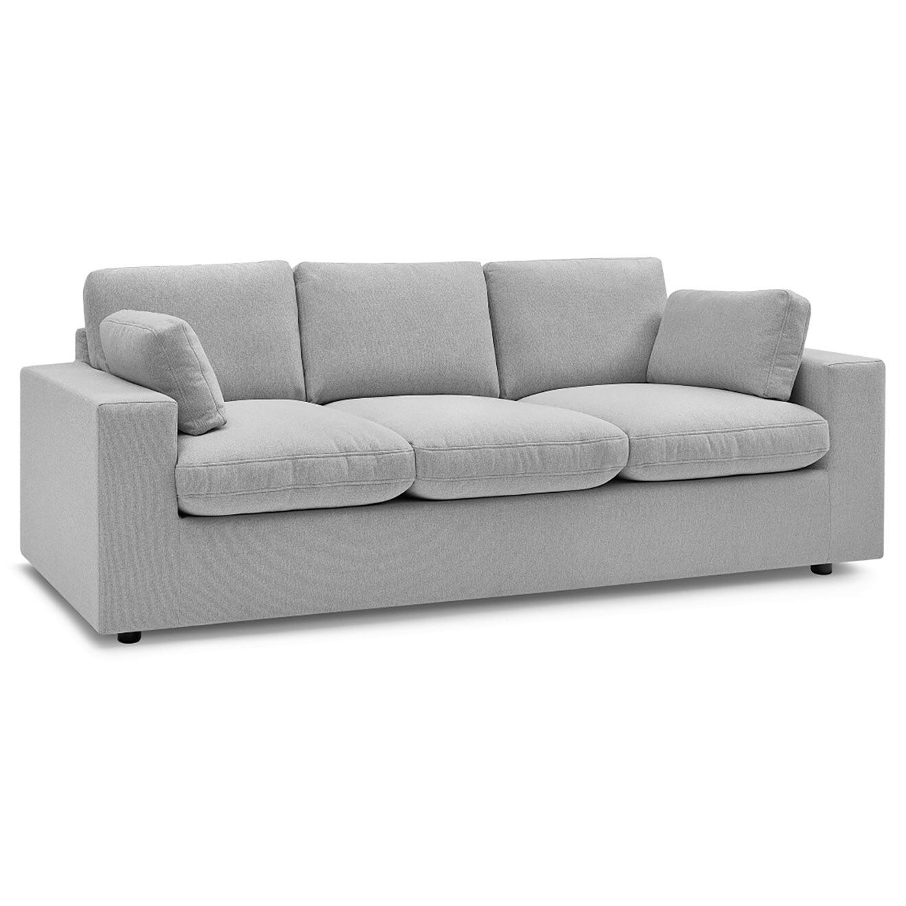 Bobochic Canapé compact belair gris clair - 220x93x80 cm