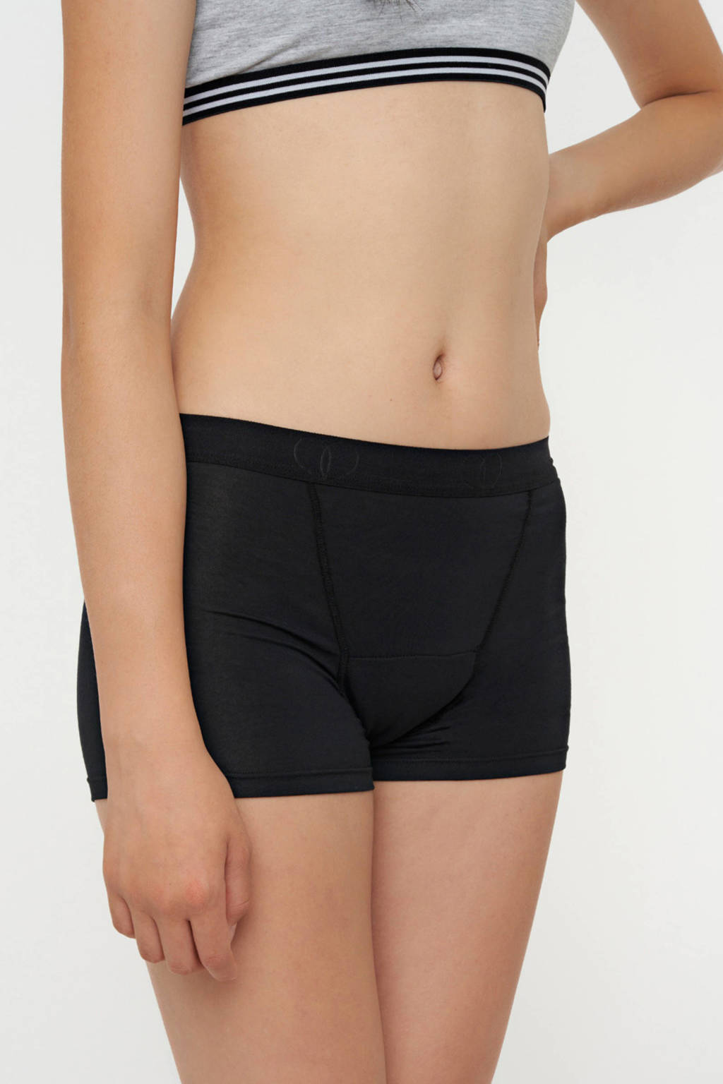 boyshort menstruatieslip Medium/Heavy zwart