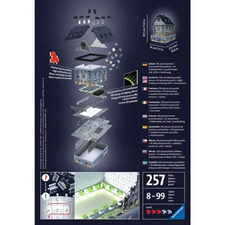 Ravensburger 3D Puzzle Gruselhaus bei Nacht 11254 - 216 Teile - für Halloween Fans