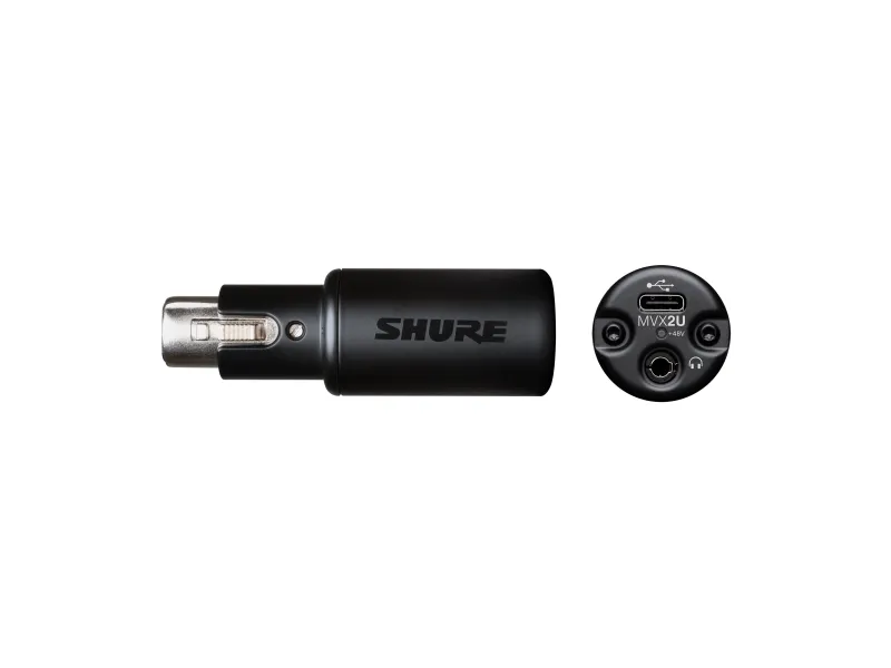 Shure Motiv MVX2U - Digital lydadapter - XLR hun til USB 2.0 Type C, 3,5 mm audiostik hun